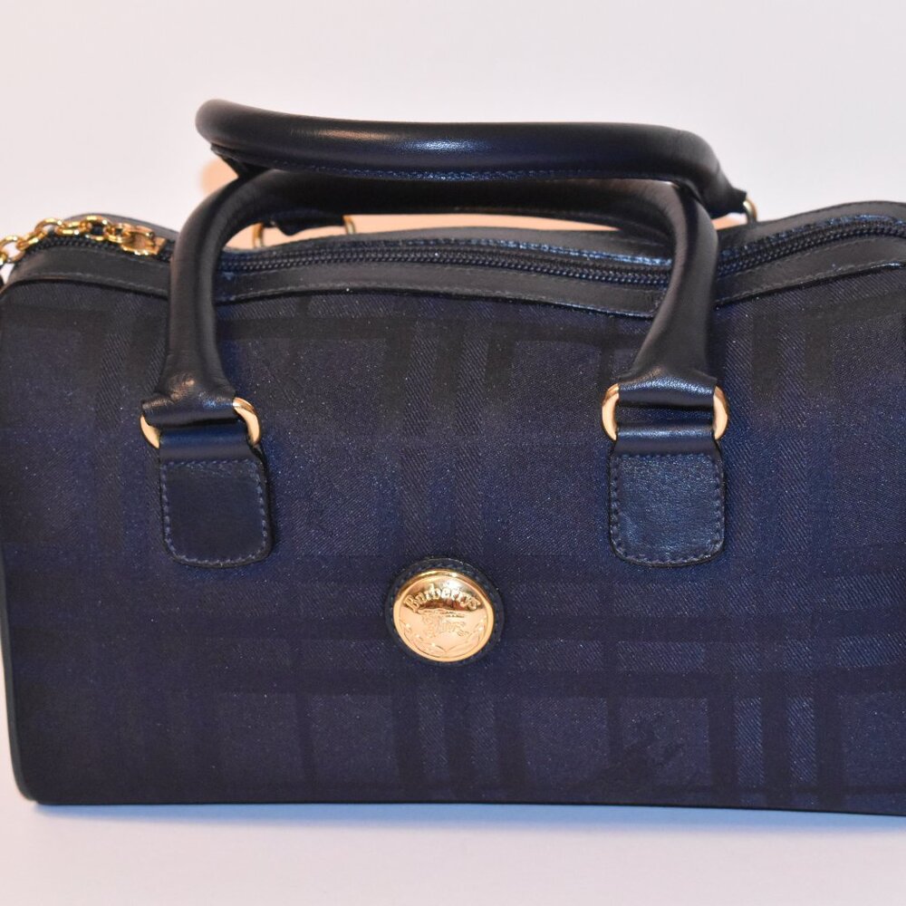 Vintage Burberry Pamela Boston bag in Navy Blue canvas - New without Tags
